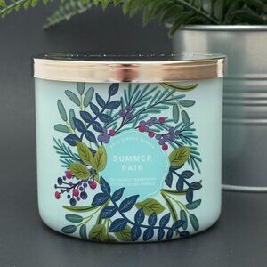 BBW Summer Rain Bath & Body Works 3 Wick Candle